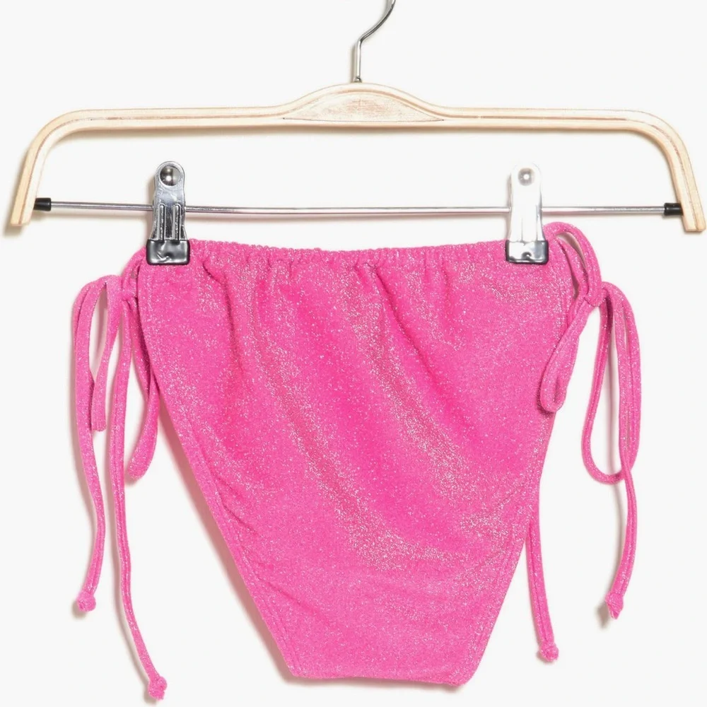 New‎ Good American Sparkle Tiny Ties Bottom in Knockout Pink Size 6